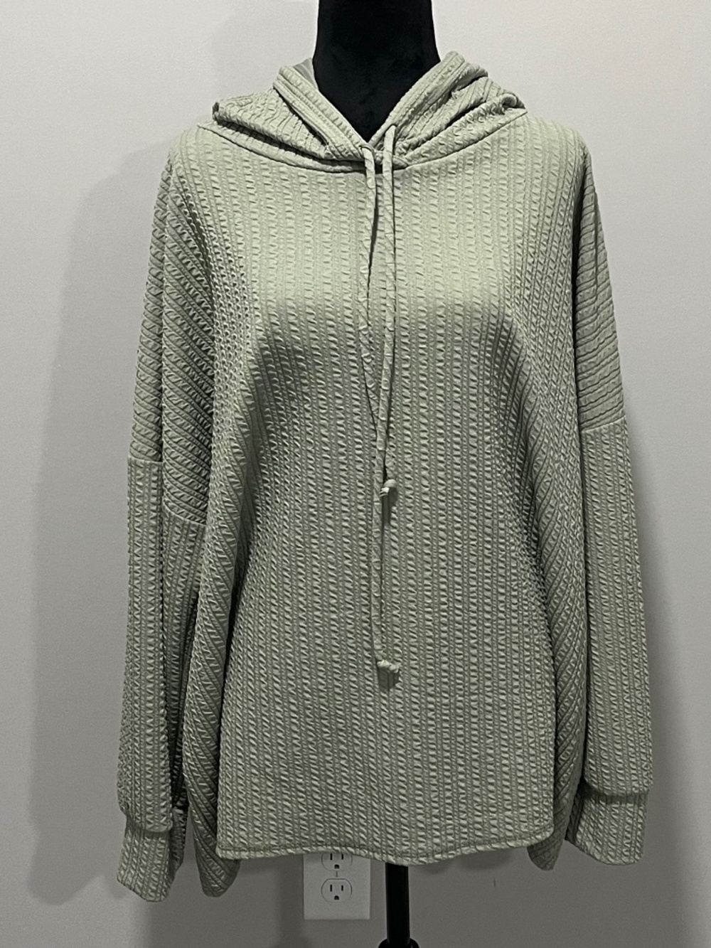 Blumin Apparel Ribbed Pullover Hoodie Green Size 1X NWT